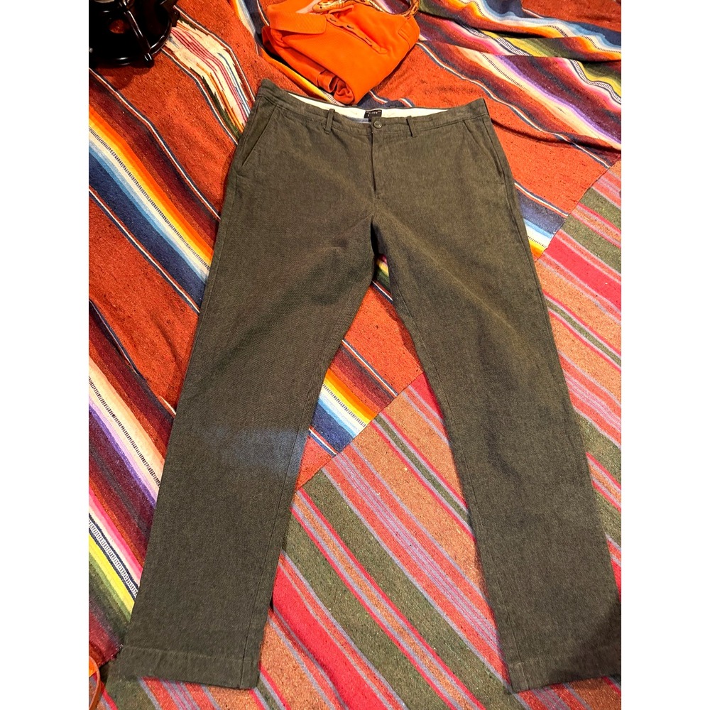 J Crew Mens 770 Straight Fit Stretch Chino Olive Forest Green Size 36x32 Preppy